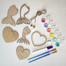 Load image into Gallery viewer, Coastal Themed (Heart wave and Mermaid tail) DIY Ornament Kits