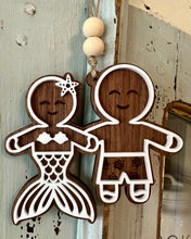 Load image into Gallery viewer, Family of 2 Gingerbread Ornaments