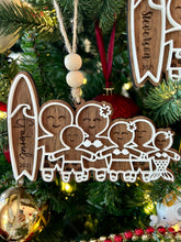 Load image into Gallery viewer, Family of 6 Gingerbread Ornaments