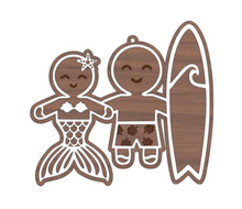 Load image into Gallery viewer, Family of 2 Gingerbread Ornaments