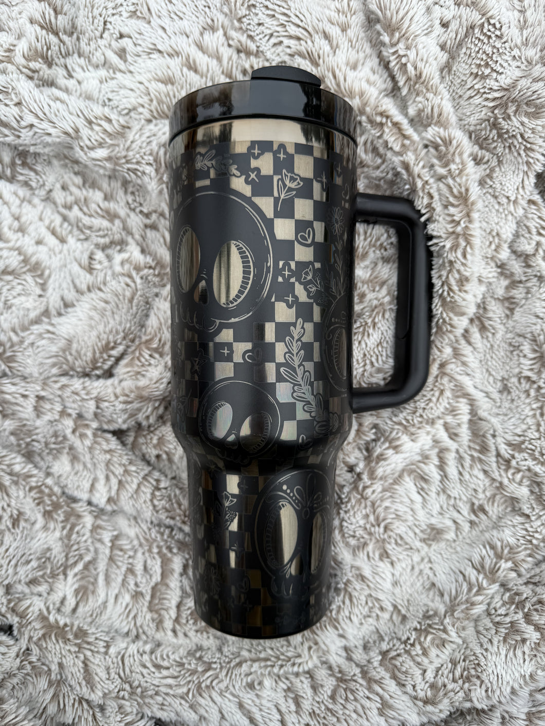 Checkered Sugar Skulls Tumbler