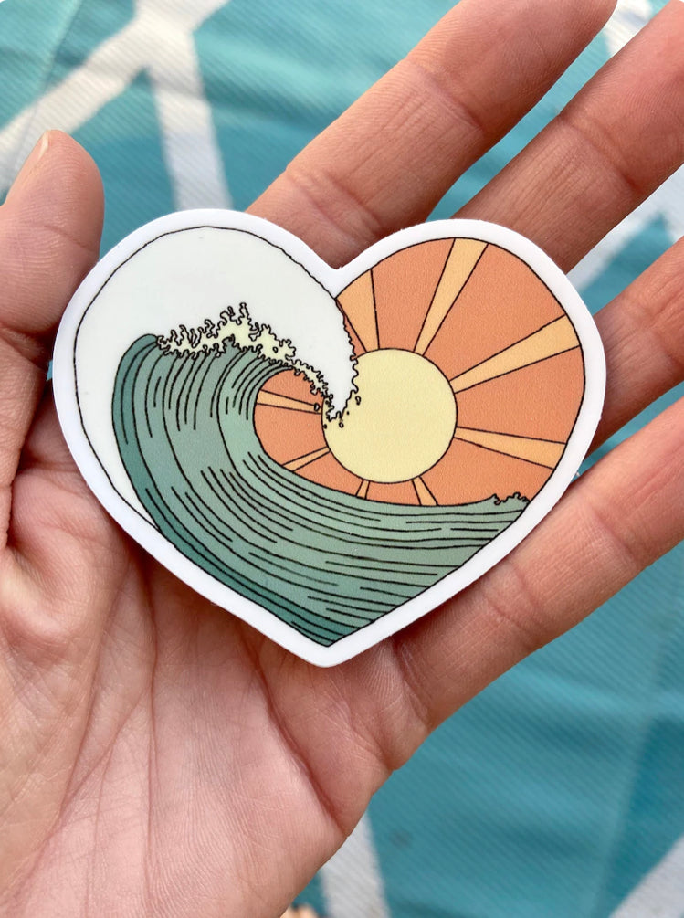 Moody Retro Heartwave Sticker