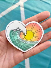 Load image into Gallery viewer, Sunset Watercolor Heartwave Sticker
