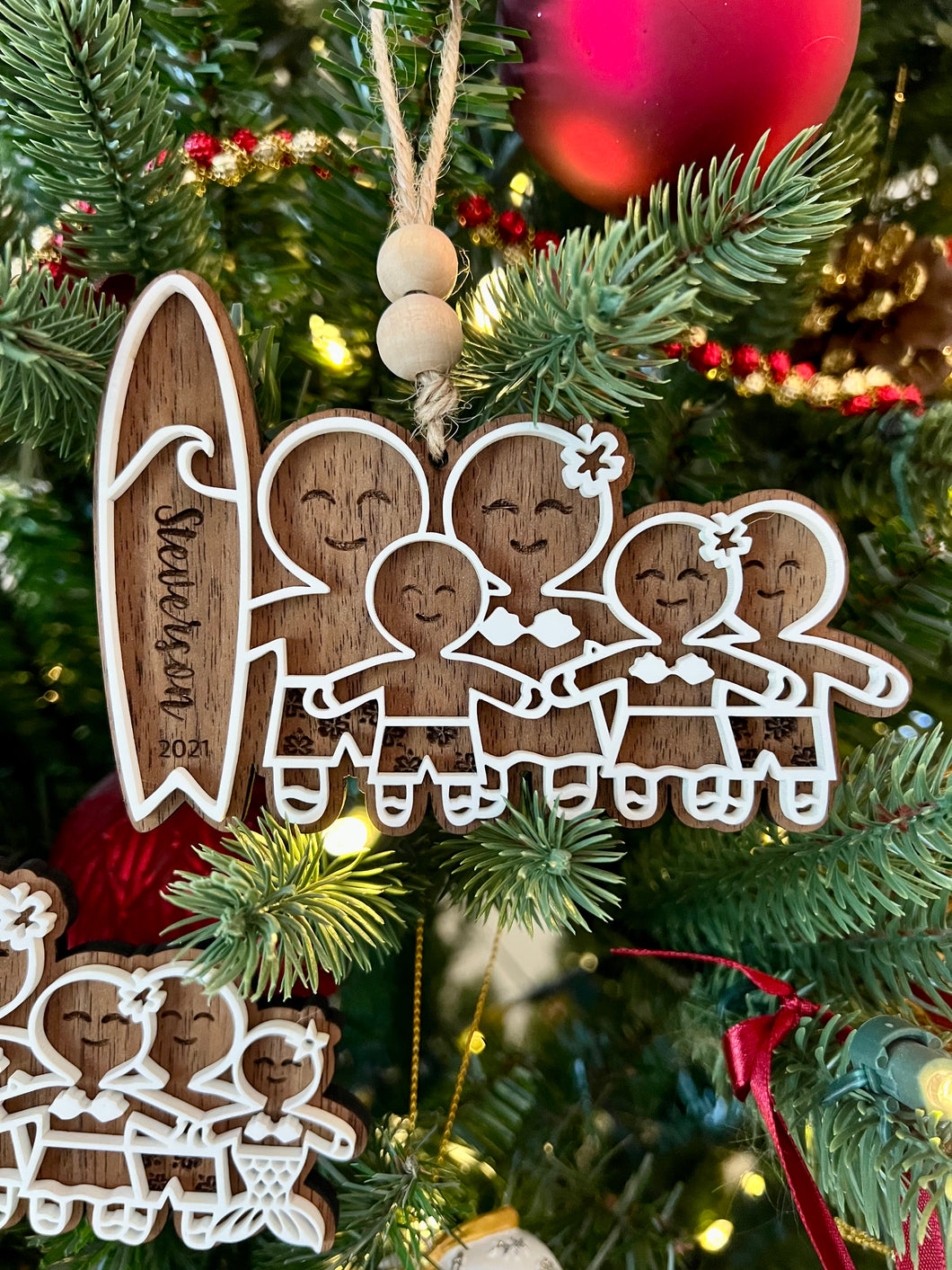 Family of 5 Gingerbread Ornaments