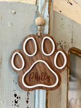 Load image into Gallery viewer, Paw Print Gingerbread Themed Ornament
